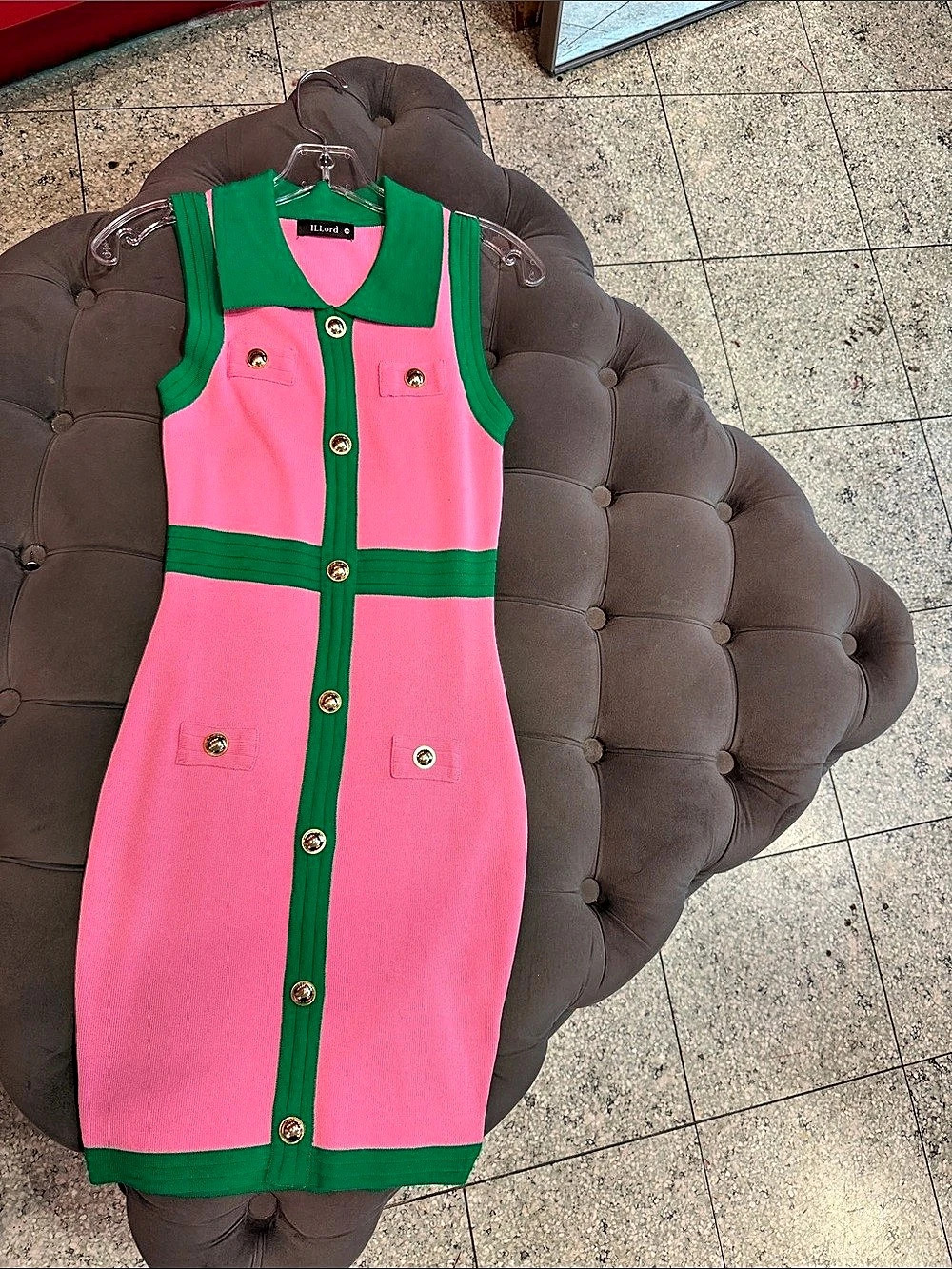 Pink & Green Mini Dress Like New